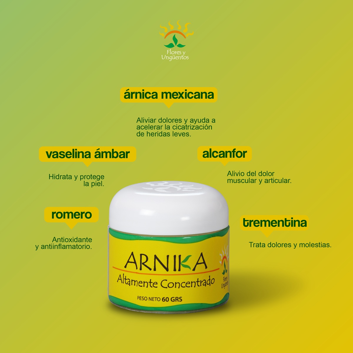 Arnika FyU Pomada 60g beneficios